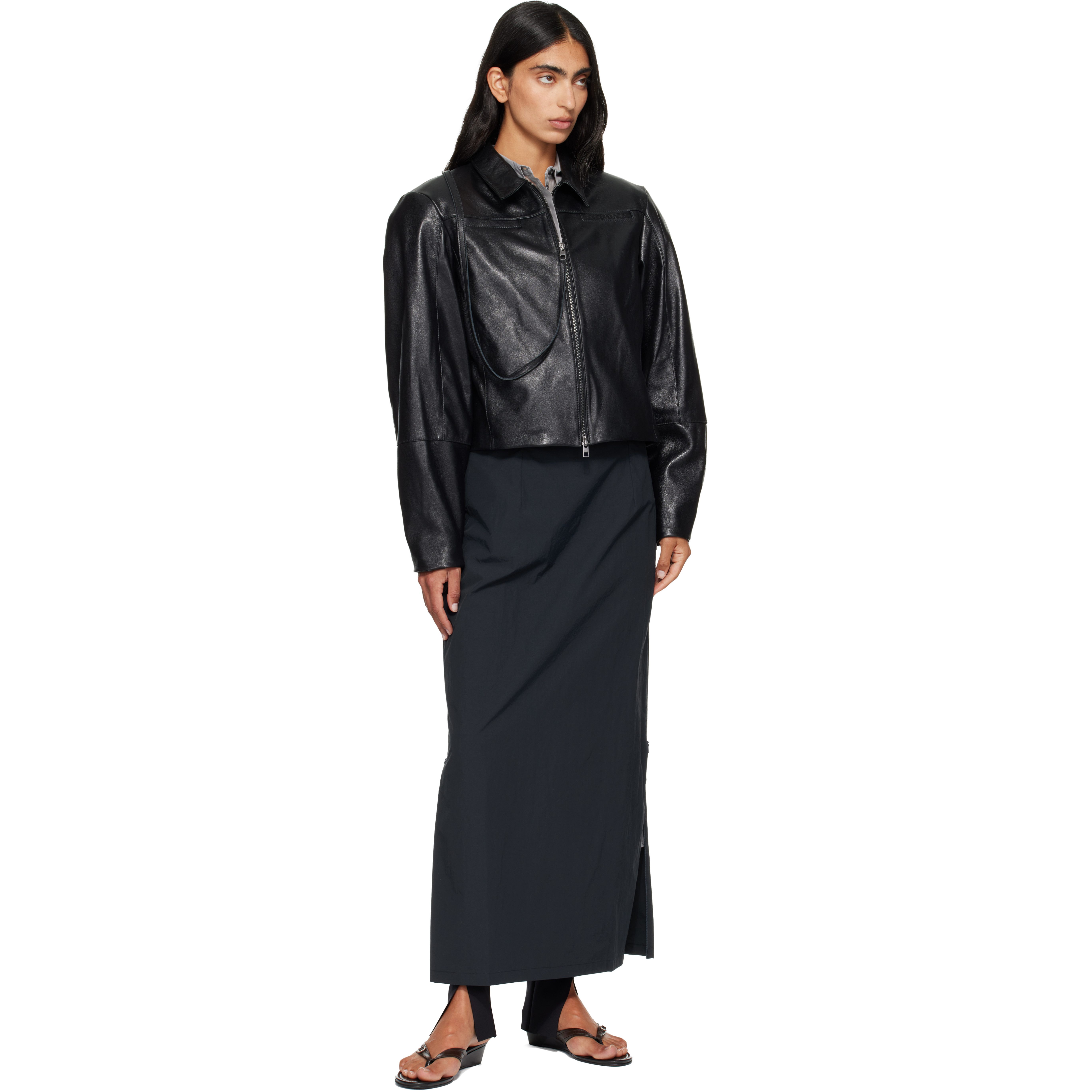 Navy Fosca Maxi Skirt