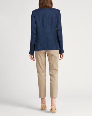 Woman Blazer Midnight blue Size L Linen
