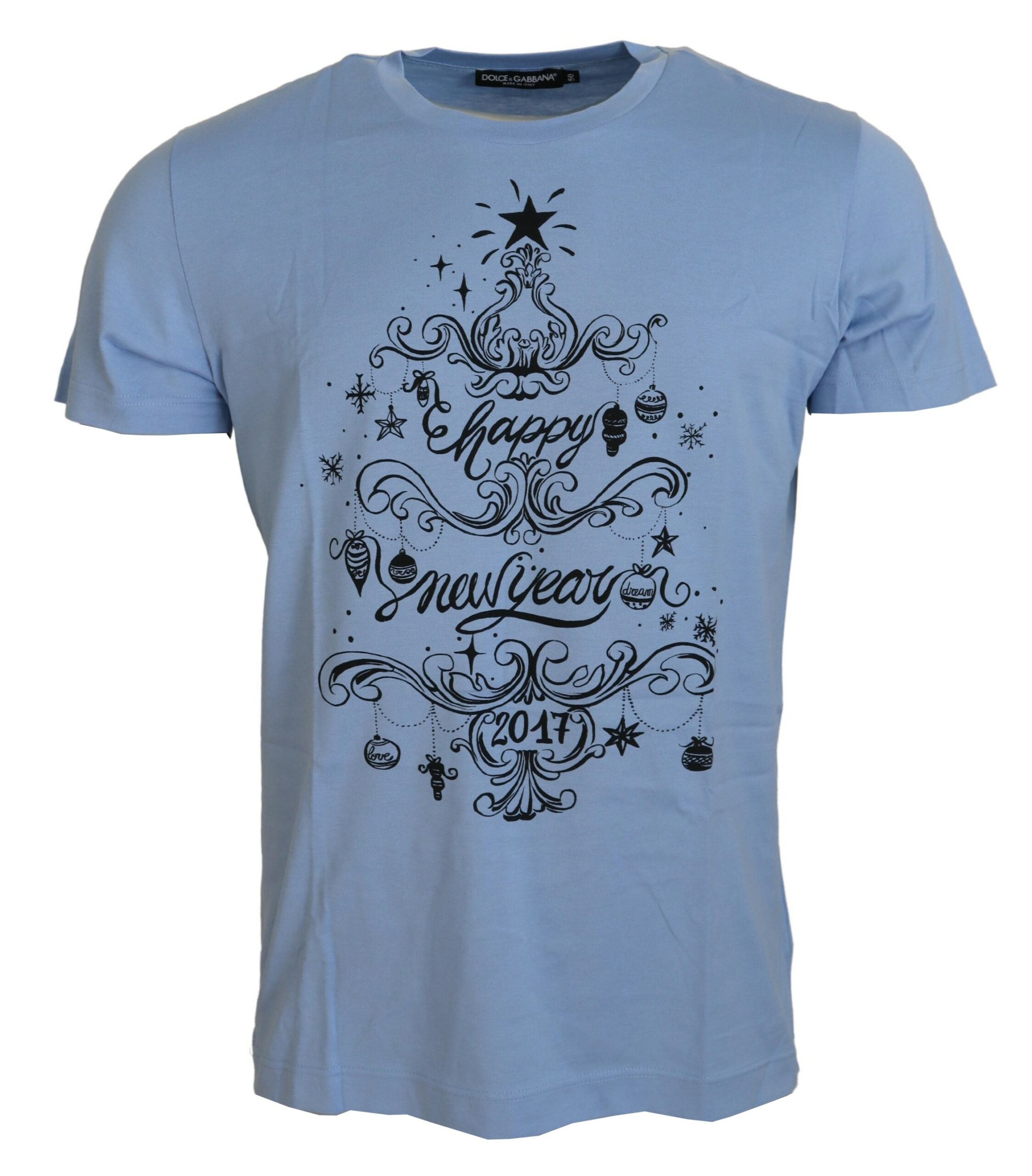 Holiday-Print Cotton T-Shirt — Blue
