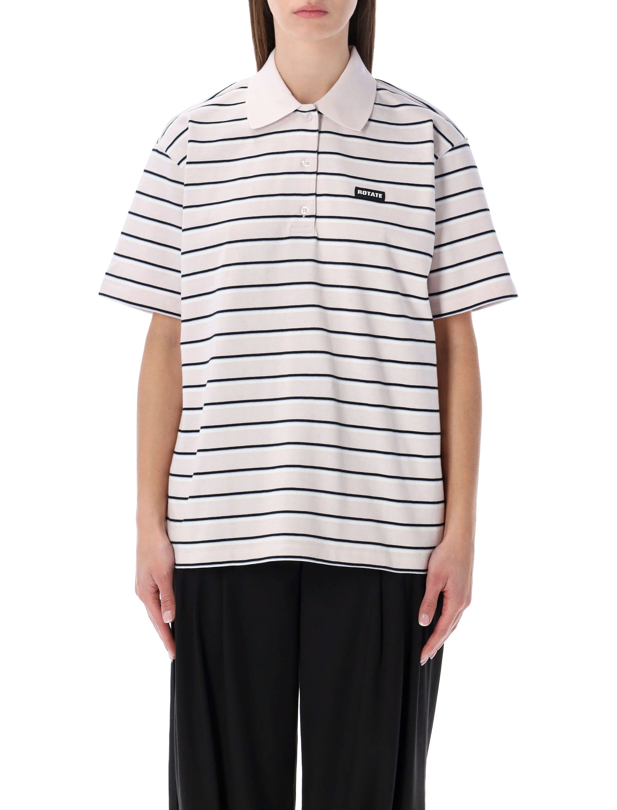 Relaxed Fit Striped Polo Shirt - Size XS