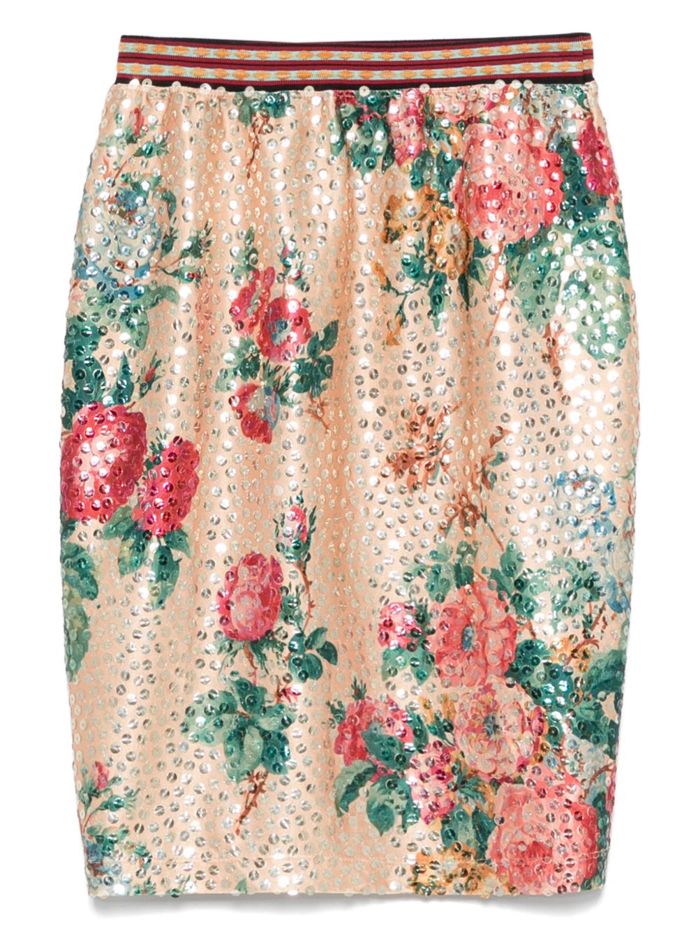Jean Paul Gaultier Pre-Owned 1990 floral-print mini skirt - Orange