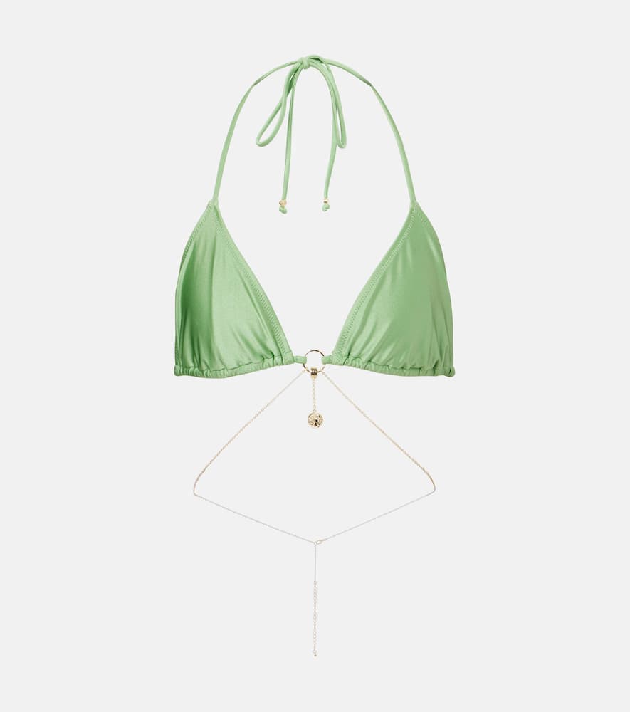 Chain triangle bikini top