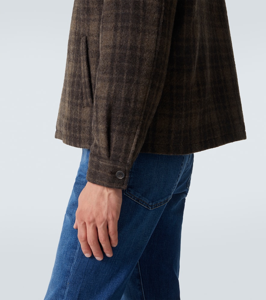 Checked virgin wool blouson jacket