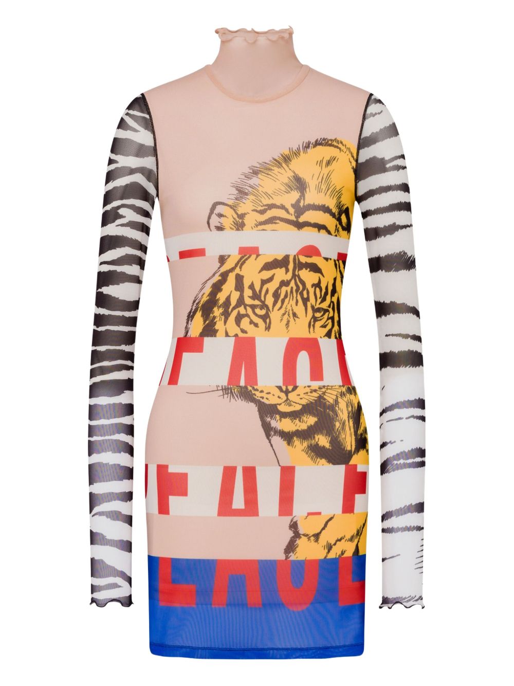 Graphic-print mini dress - Black