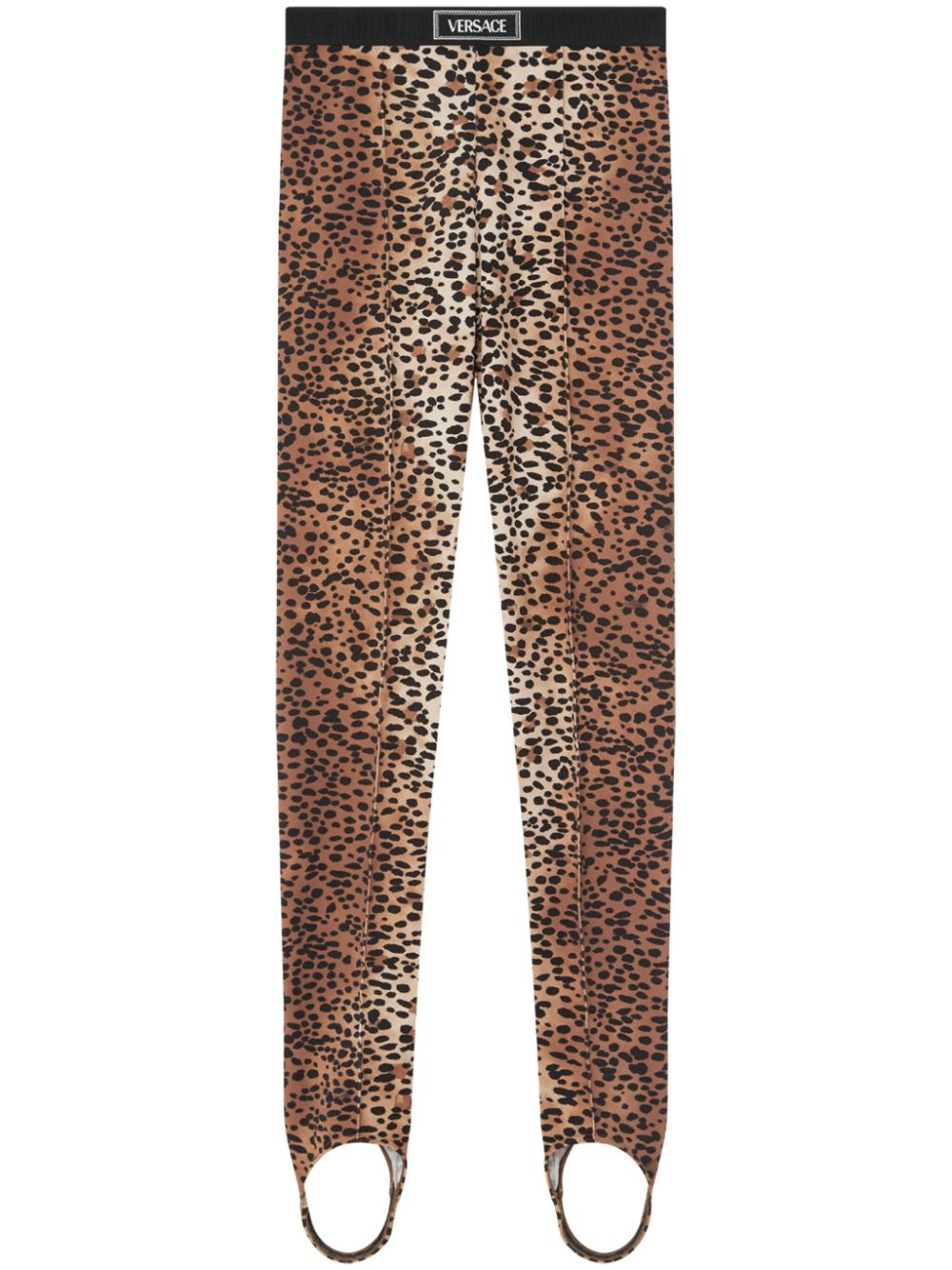 Leopard-print stirrup leggings - Blue