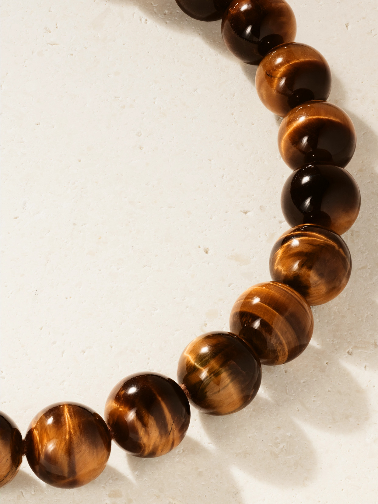 Oracle 14-karat Gold, Tiger's Eye And Crystal Necklace - Brown