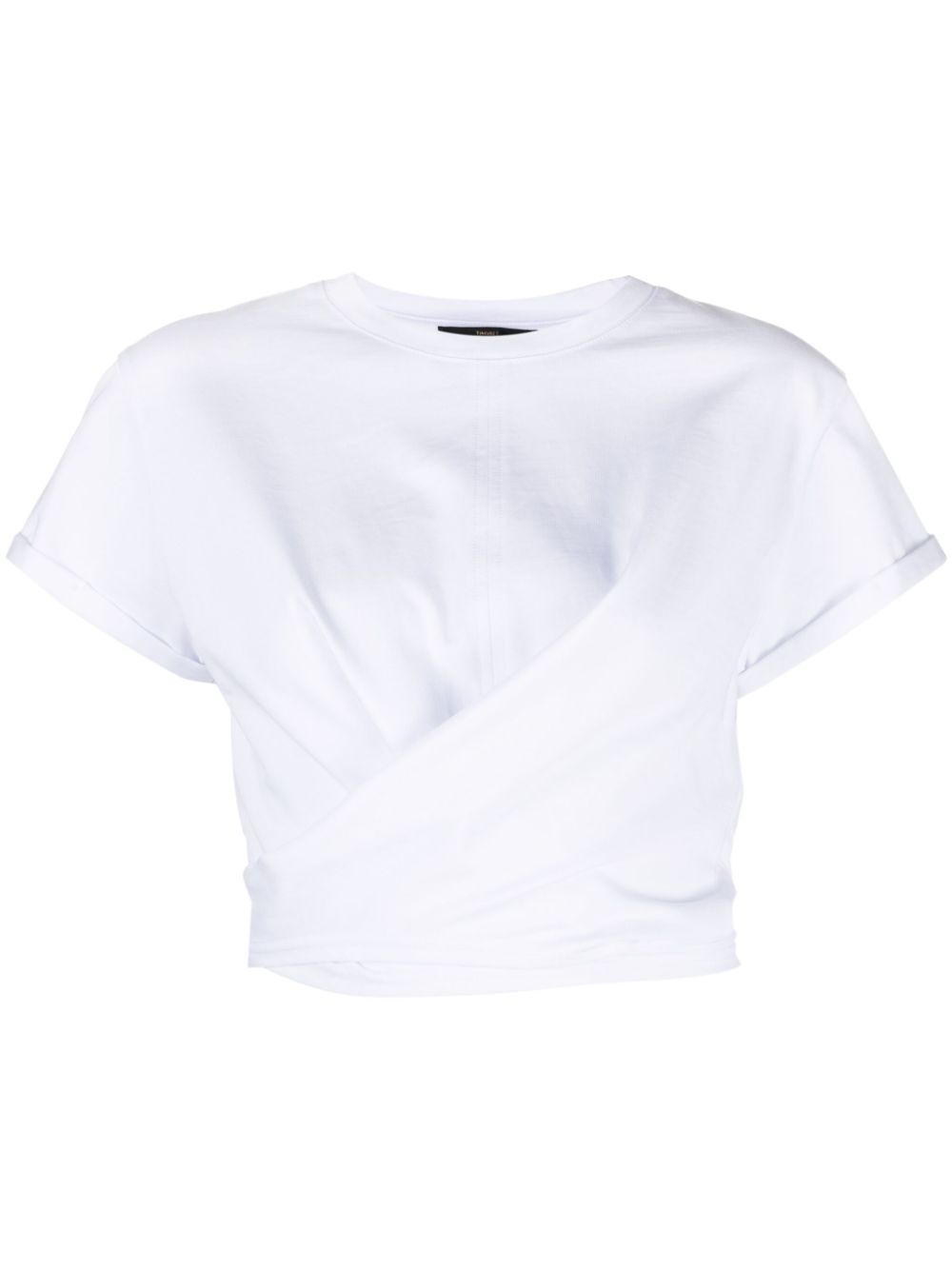 Tie-front cotton T-shirt - White