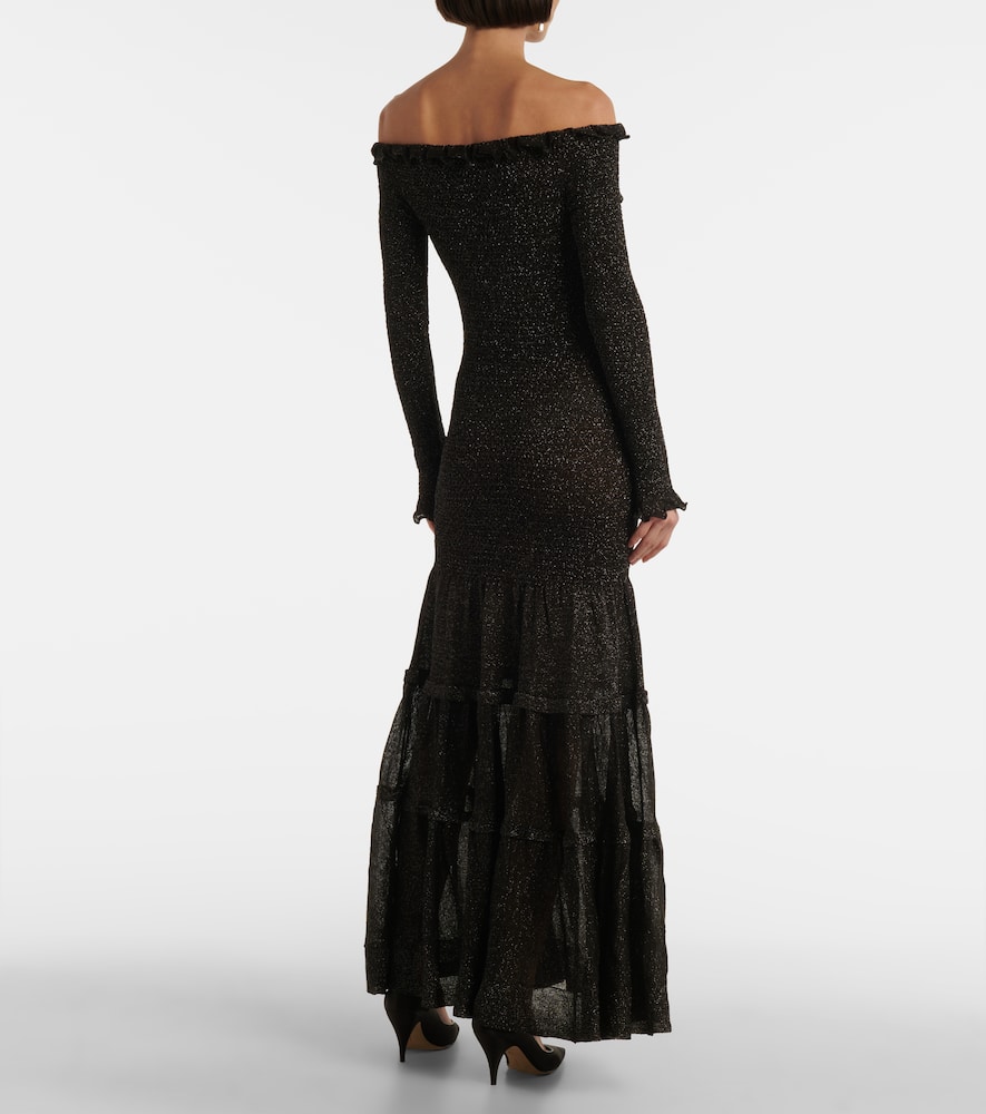 Polly off-shoulder jersey maxi dress
