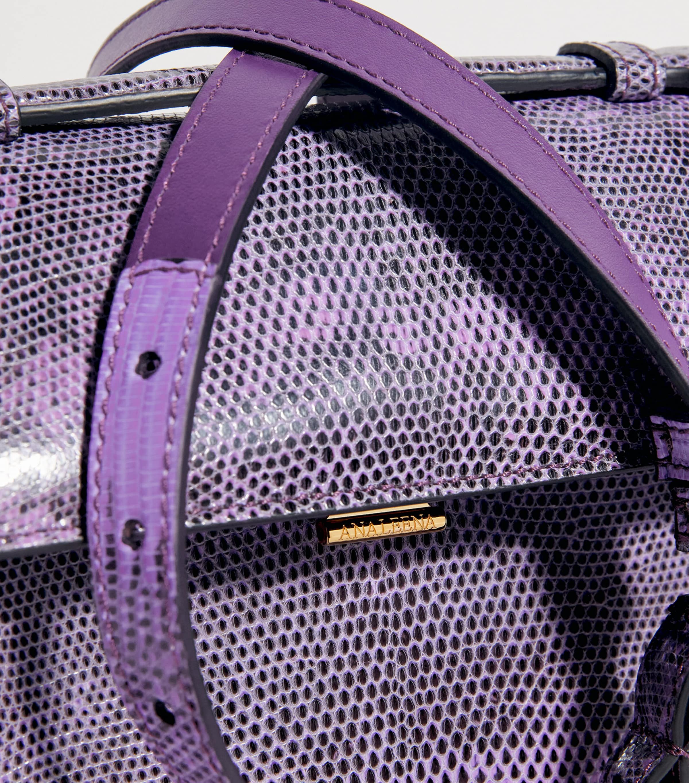 Analeena Lizard Skin Top-Handle Bag