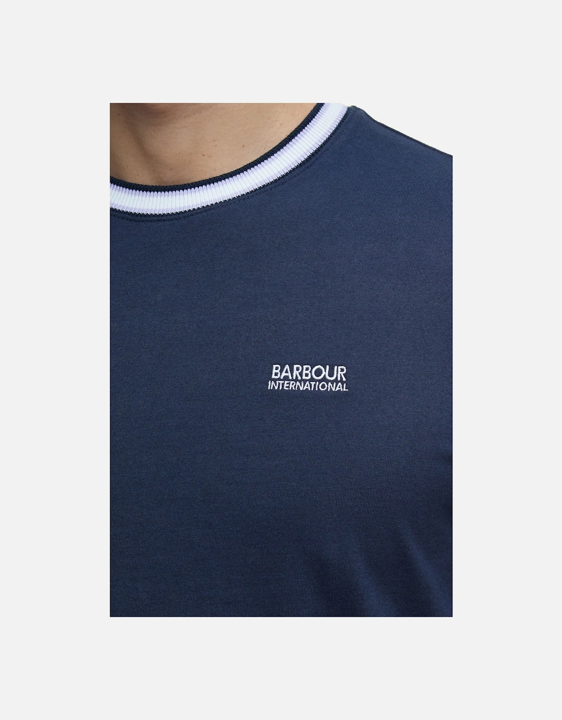 Men's Barbour International Luca Tipped T-shirt Navy - Blue - Size: 44