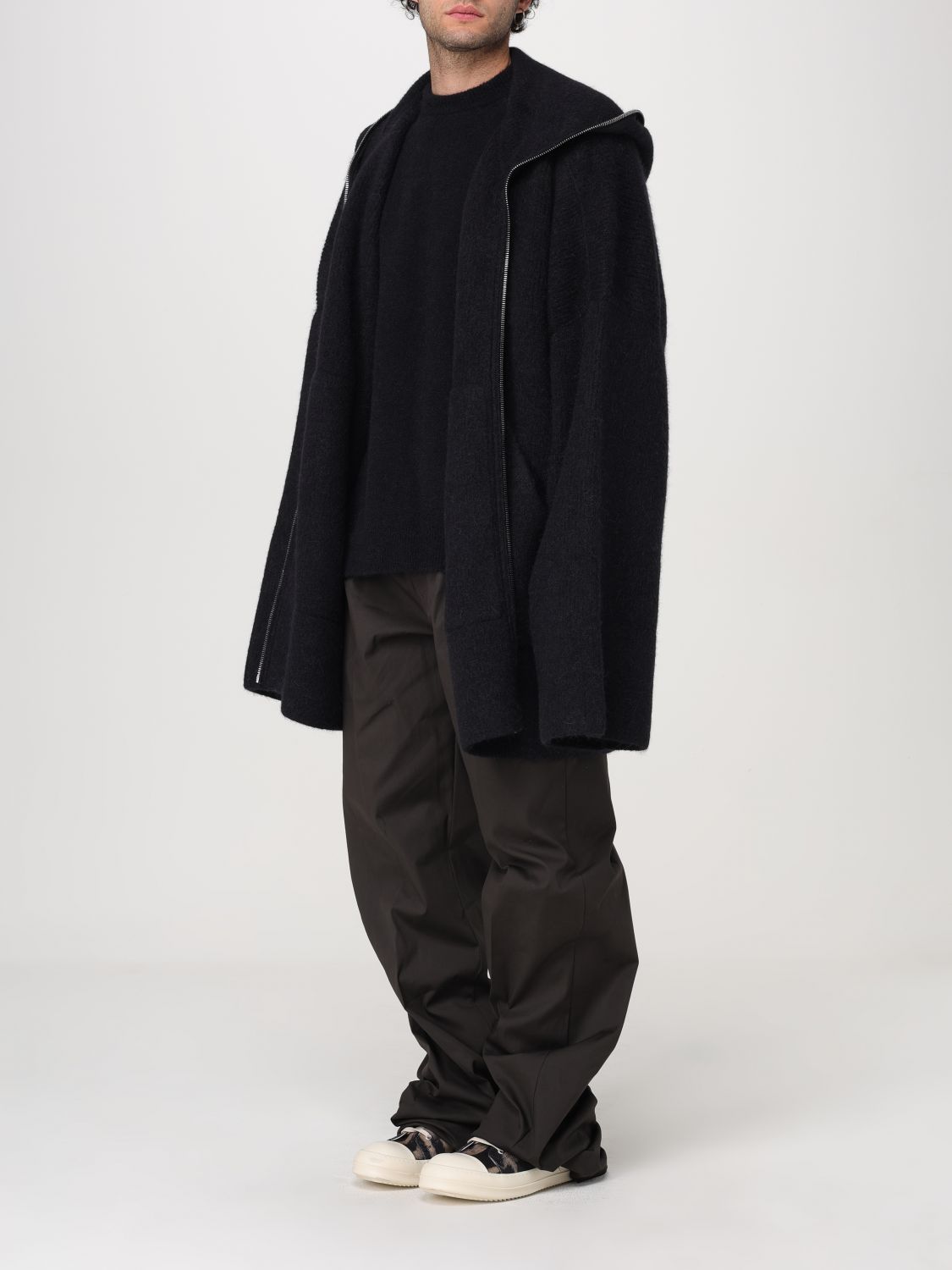 Drop-shoulder hooded jacket - Black