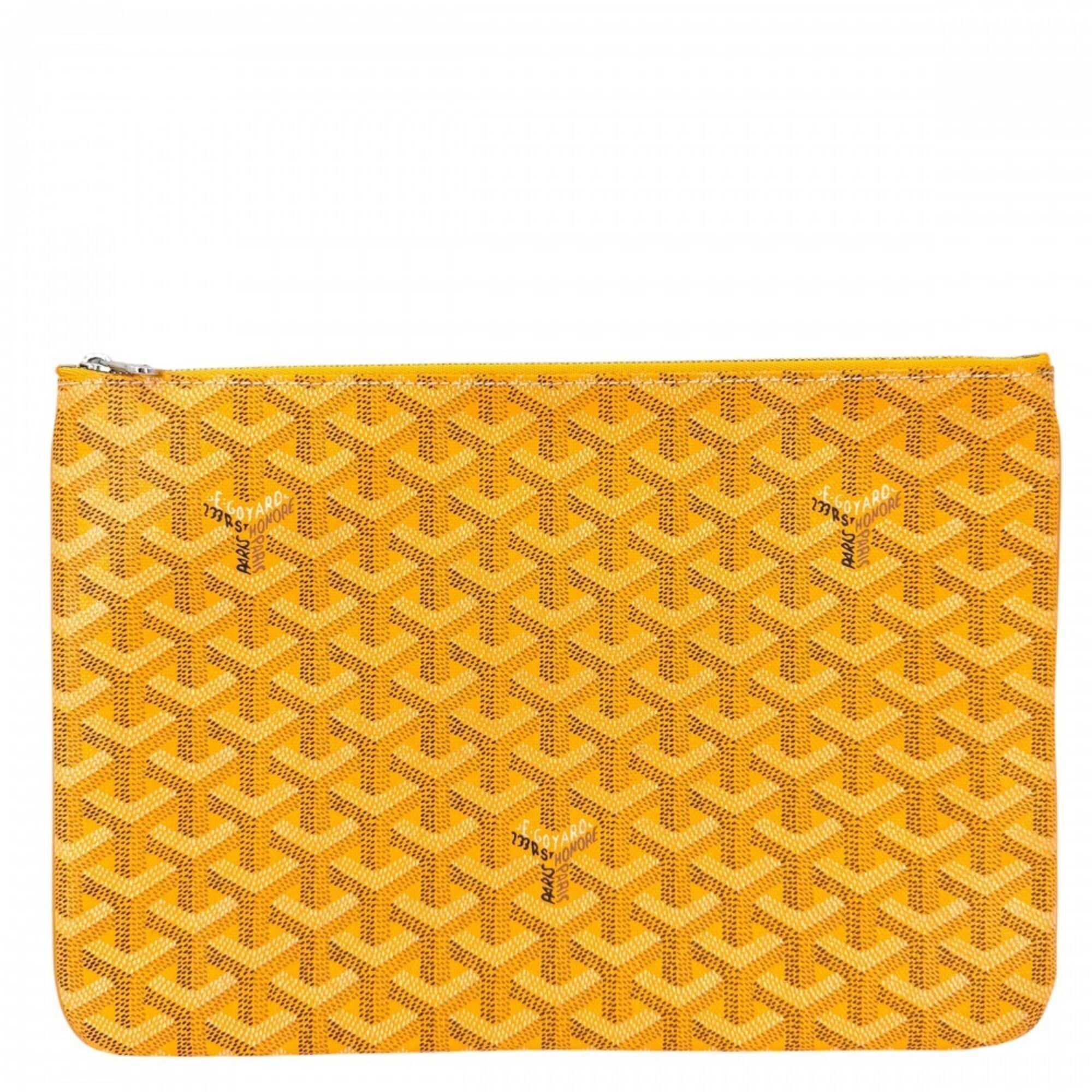 Goyard Yellow Coated Canvas Leather Clutch Bag Pre-Owned