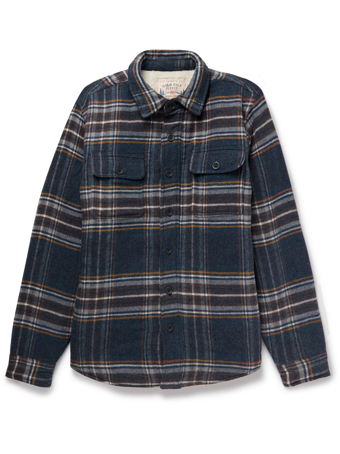 Fleece-Lined Checked Cotton and Wool-Blend Shirt Jacket