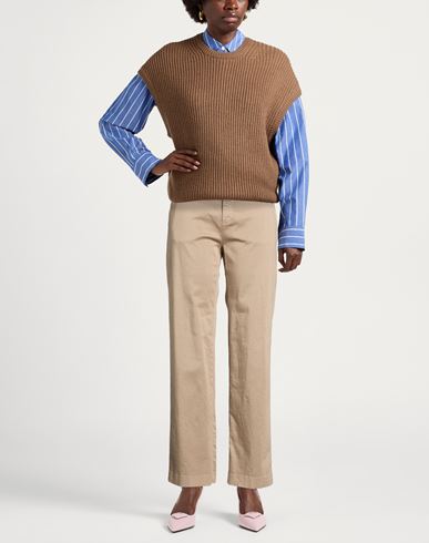 Woman Pants Khaki Size 6 Cotton, Polyester, Elastane
