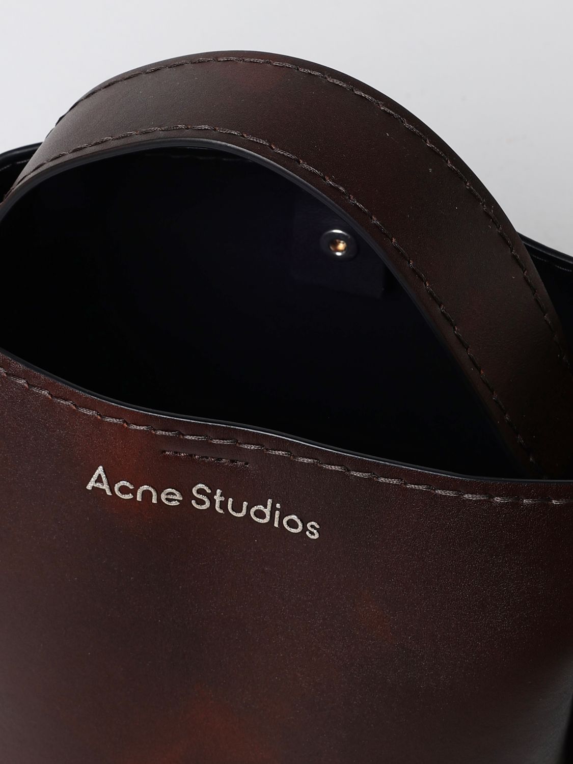 Small Musubi leather tote bag - Brown