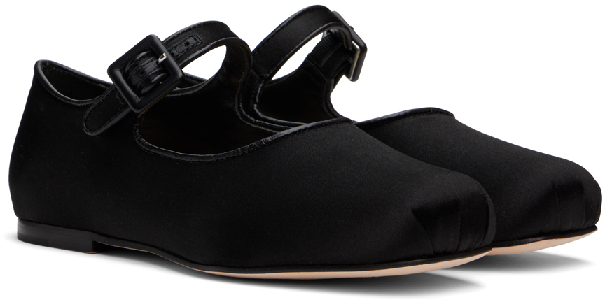 Sandy Liang Black Mary Jane Pointe Ballerina Flats