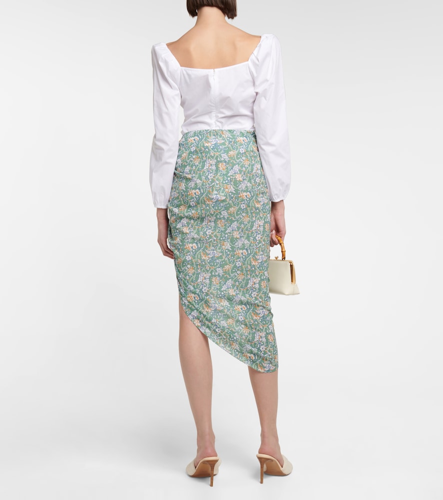 Veronica Beard Hazel floral asymmetric midi skirt