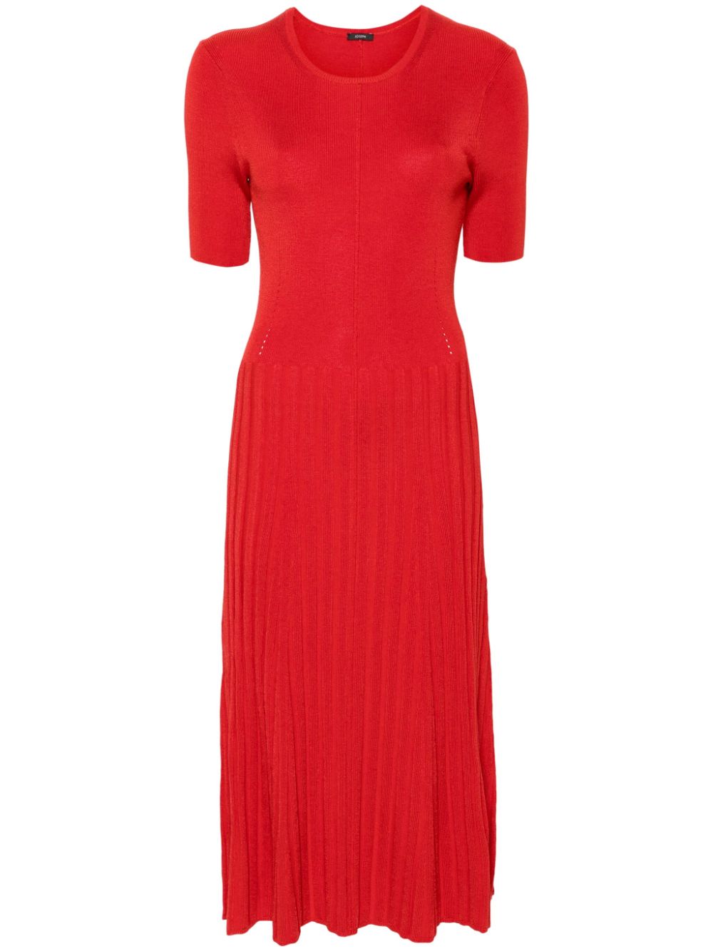 Satiny knitted midi dress - Neutrals