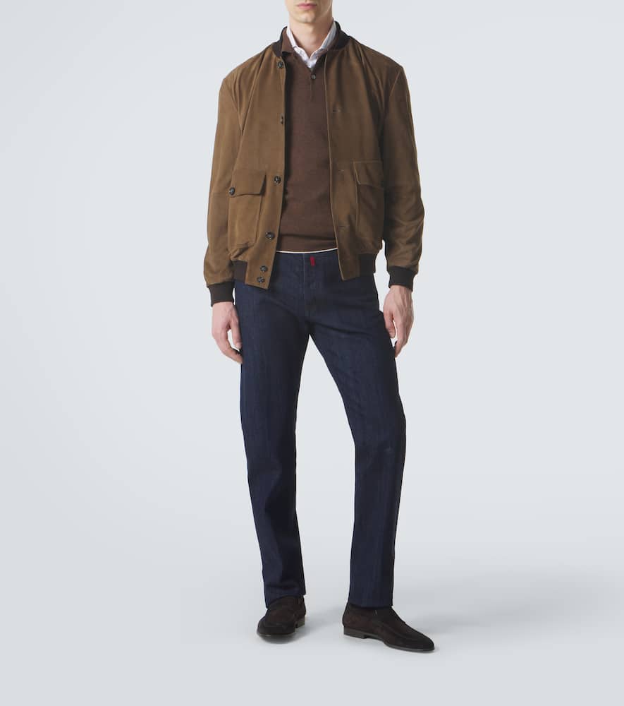Suede bomber jacket