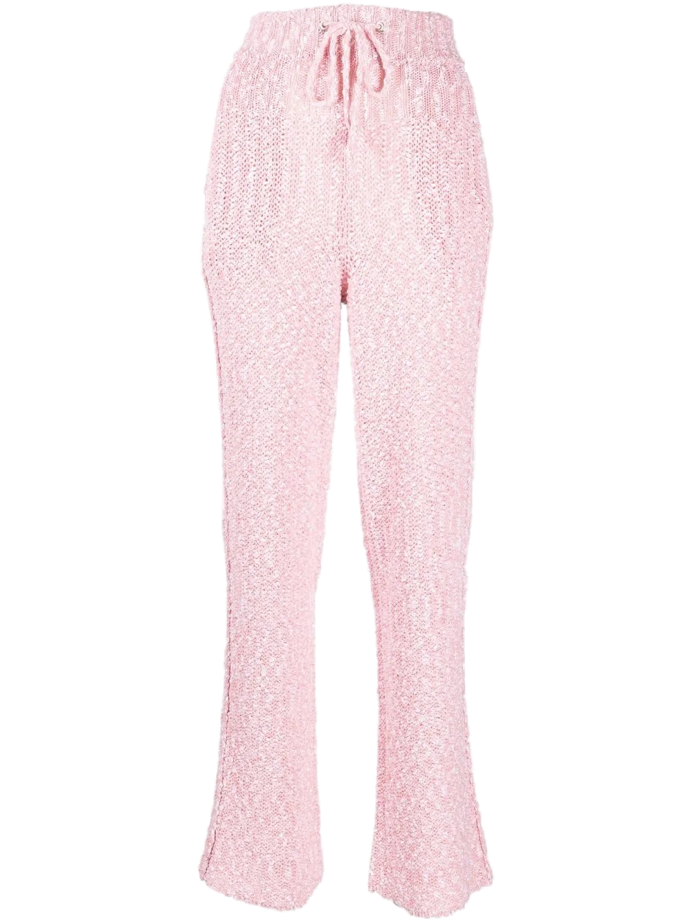 Drawstring-Fastening Knit Trousers — Pink