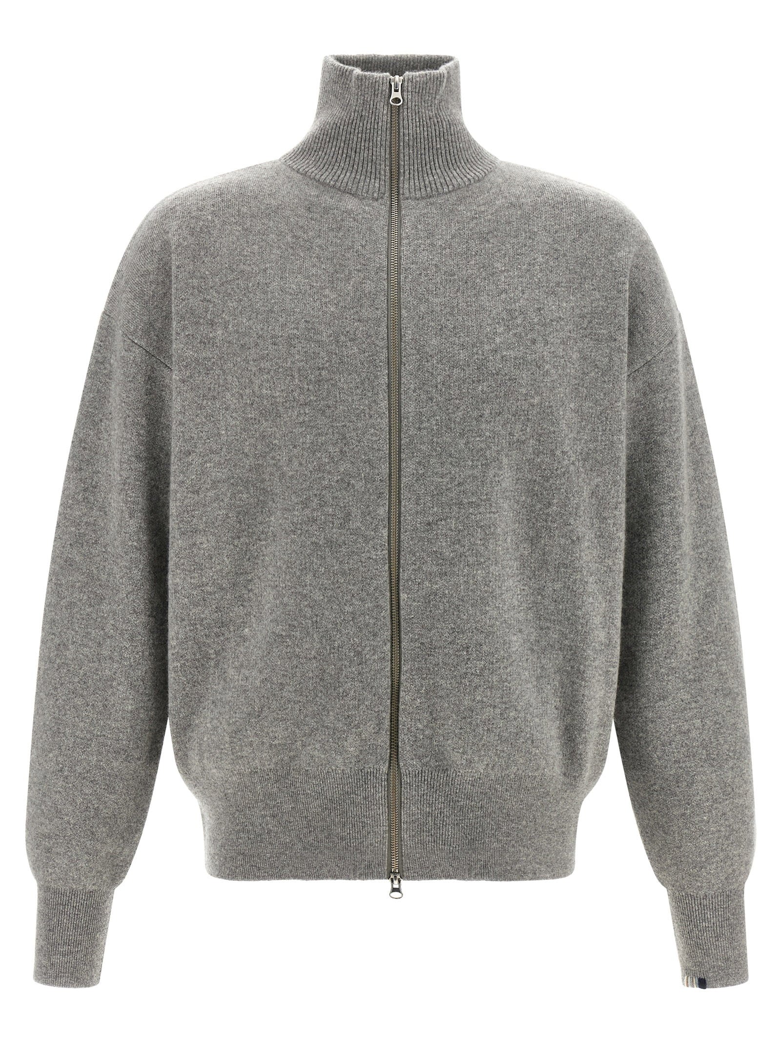 Pure Cashmere Double Knit Cardigan — Grey