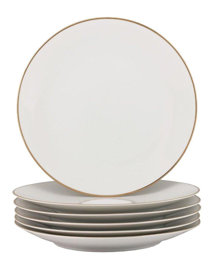 Set Of 6 Royal Coupe Gold Line Bread & Butter Plate