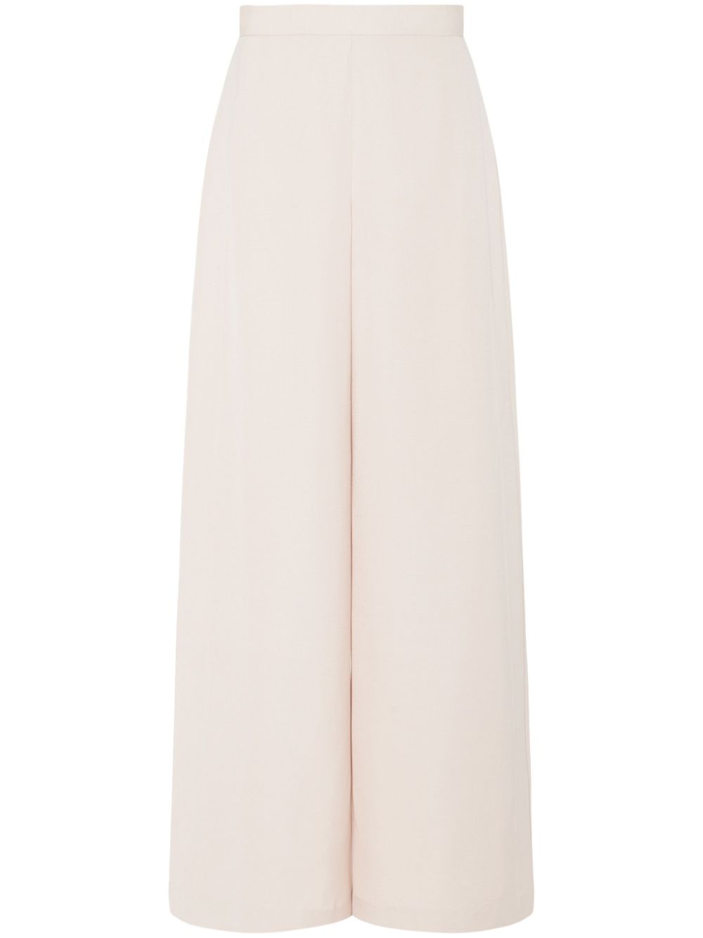 High-waist wide-leg trousers - White