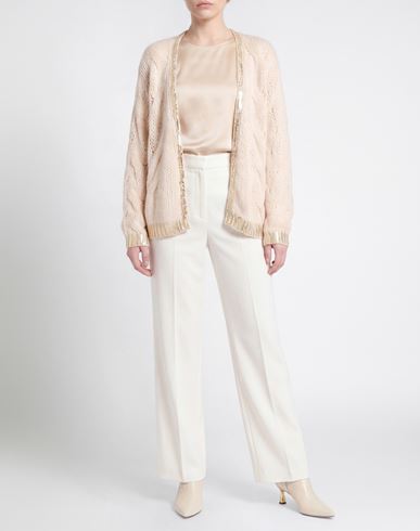 Woman Cardigan Cream Size M Polyester, Wool, Acrylic