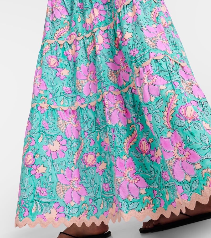 Juliet Dunn Colorblocked cotton poplin maxi dress