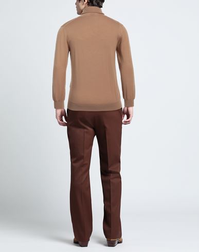 Man Turtleneck Camel Size XXL Merino Wool