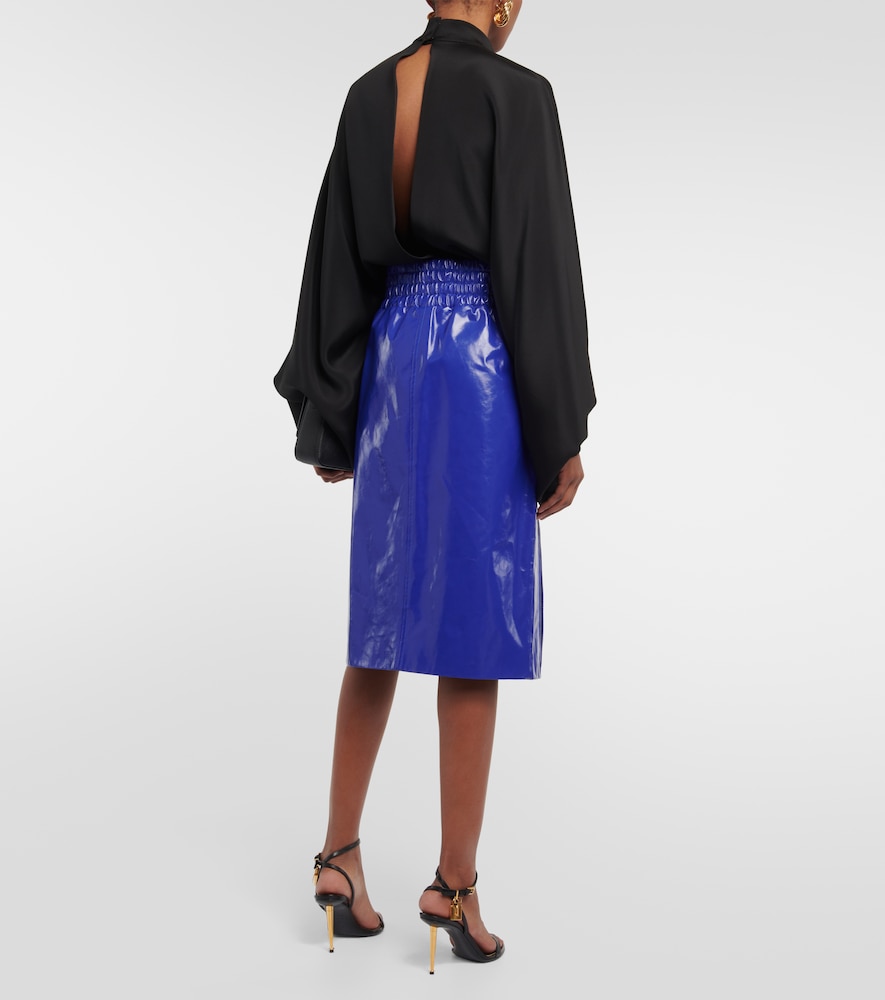 Cutout silk crêpe bodysuit