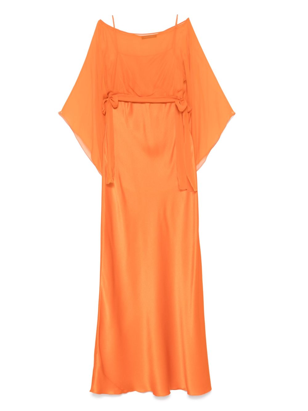 Alberta Ferretti cape-detail maxi dress - Orange