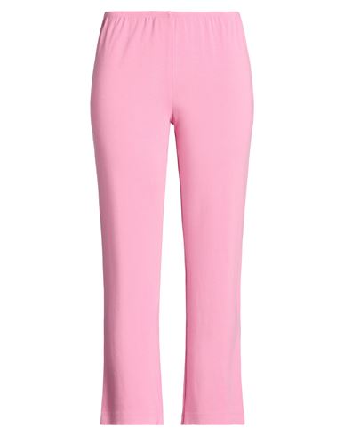 Woman Pants Pink Size M Cotton, Modal, Elastane