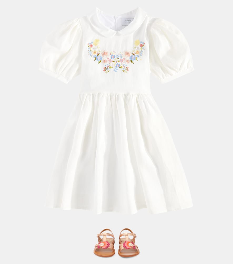 Embroidered linen dress