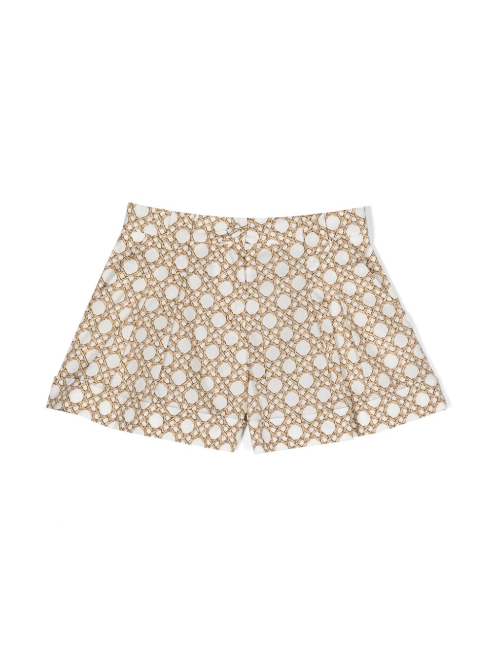 Geometric-print cotton shorts - White