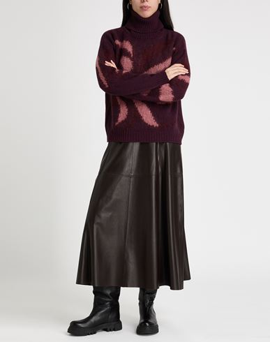 Woman Turtleneck Plum Size S Merino Wool, Mohair wool, Polyamide