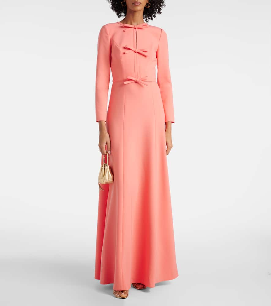 Bow-detail crêpe gown