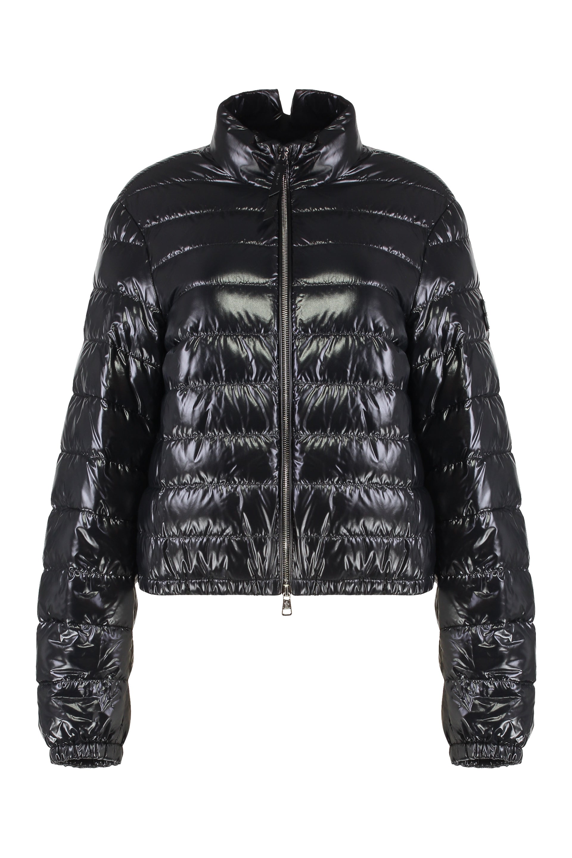 Knut Full-Zip Down Jacket with Logo Sleeve Patch