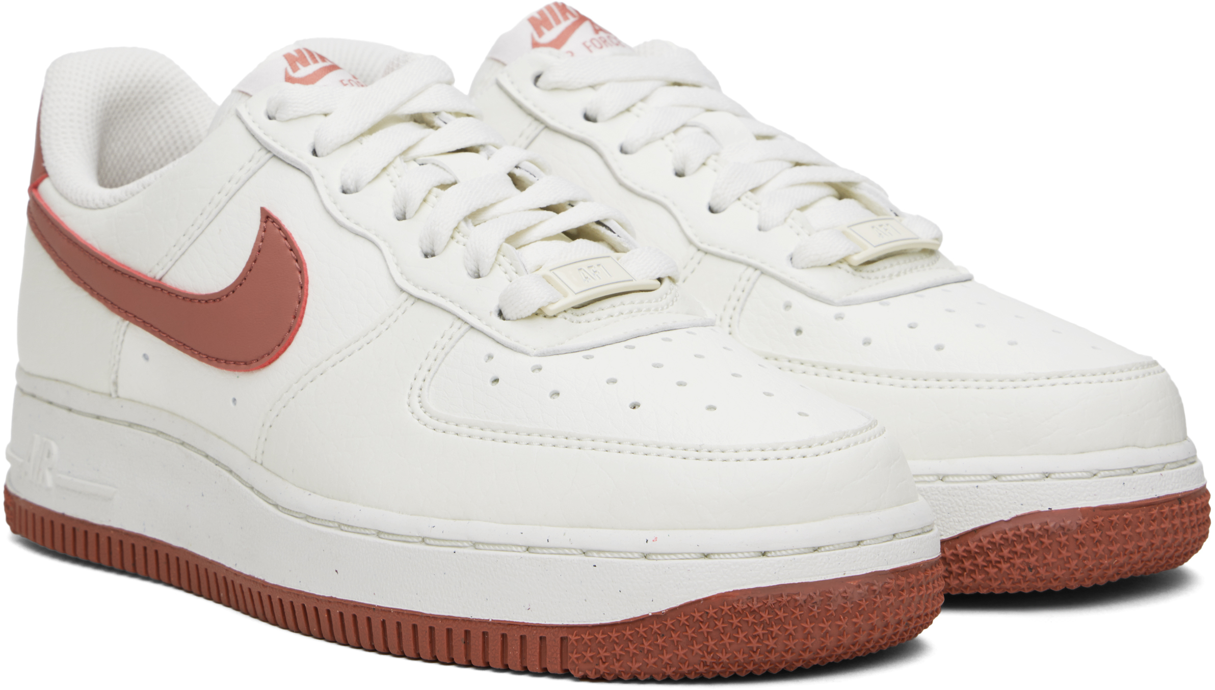 White & Pink Air Force 1 '07 Sneakers