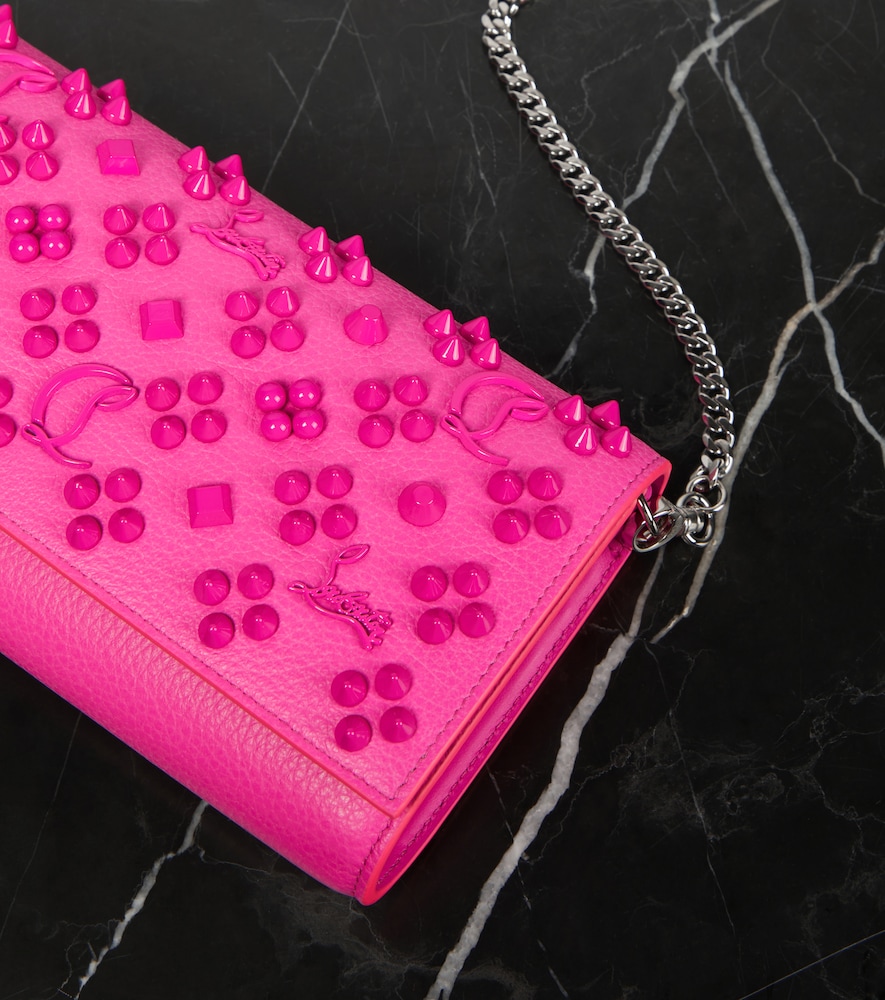 Christian Louboutin Paloma embellished leather wallet on chain