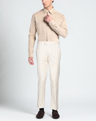 Man Pants Off white Size 30 Cotton, Elastane