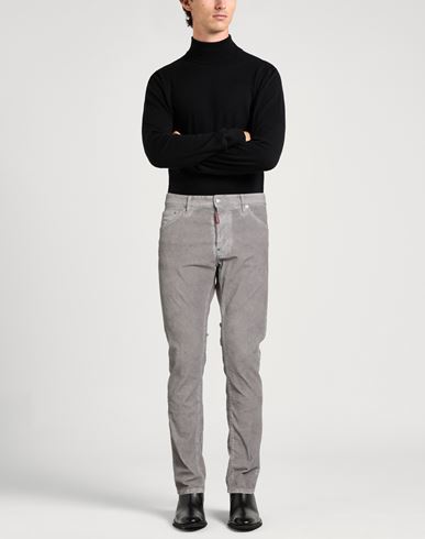 Man Pants Taupe Size 34 Cotton, Elastane, Calfskin