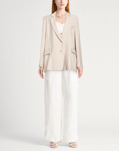 Woman Blazer Beige Size 8 Linen, Lyocell