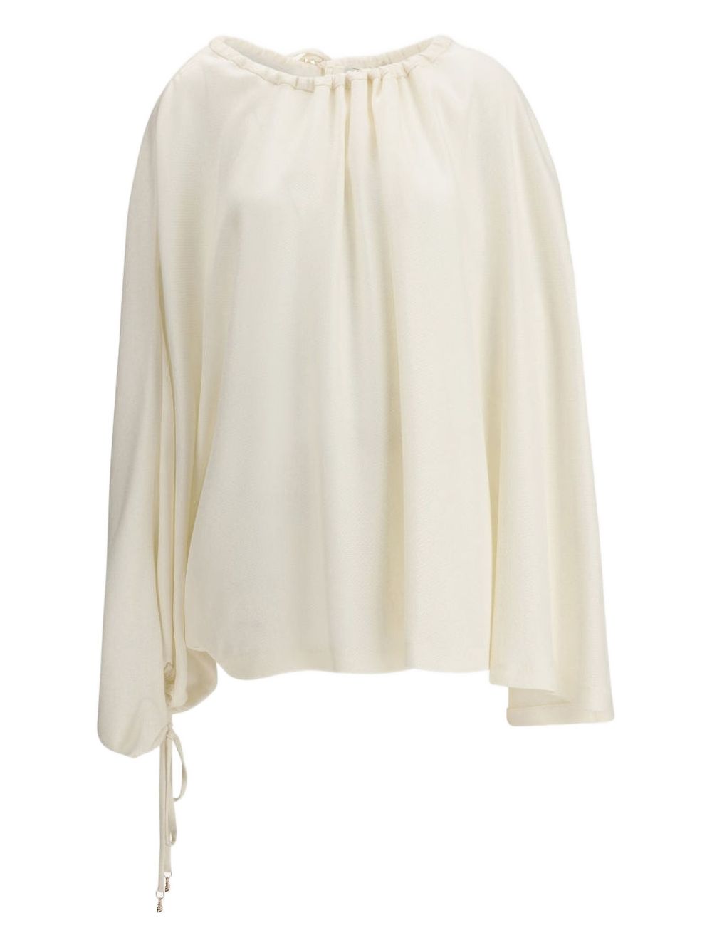 Wilmer drawstring-detail draped blouse - IVR IVORY