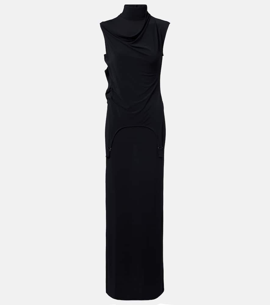 Draped jersey maxi dress