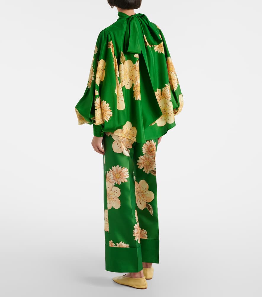 Alémais Sage floral silk blouse