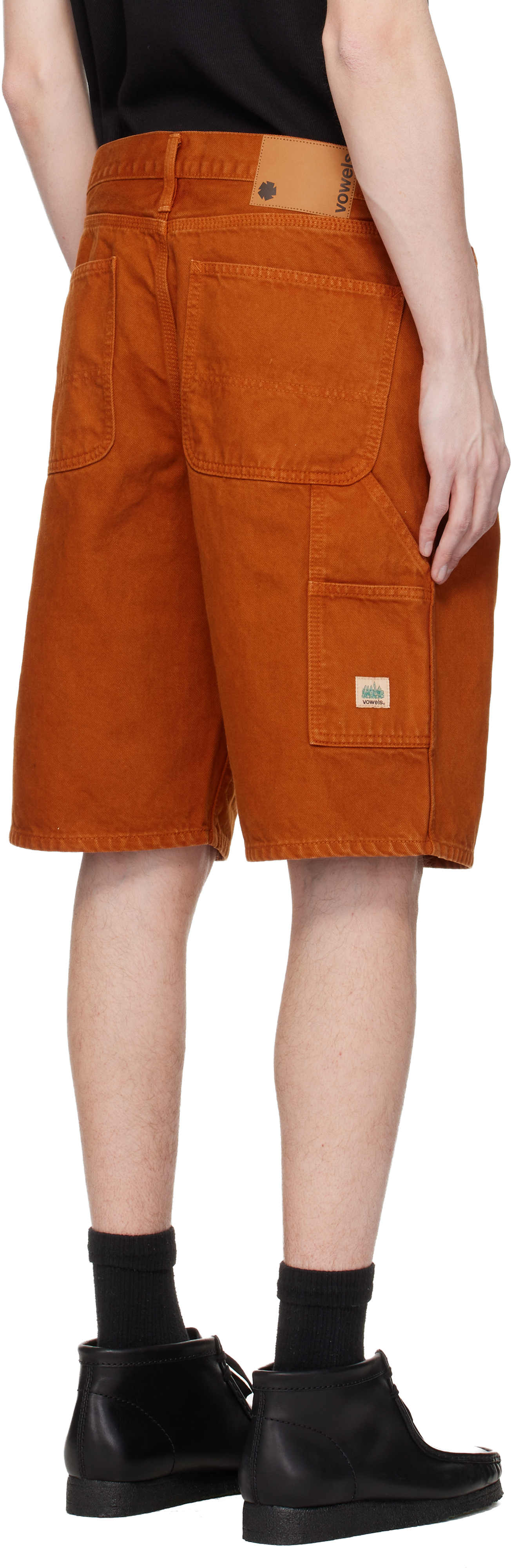 Orange Overdyed Painter Shorts