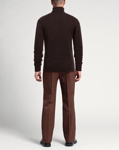Man Turtleneck Chocolate brown Size 42 Cashmere, Silk, Polyester