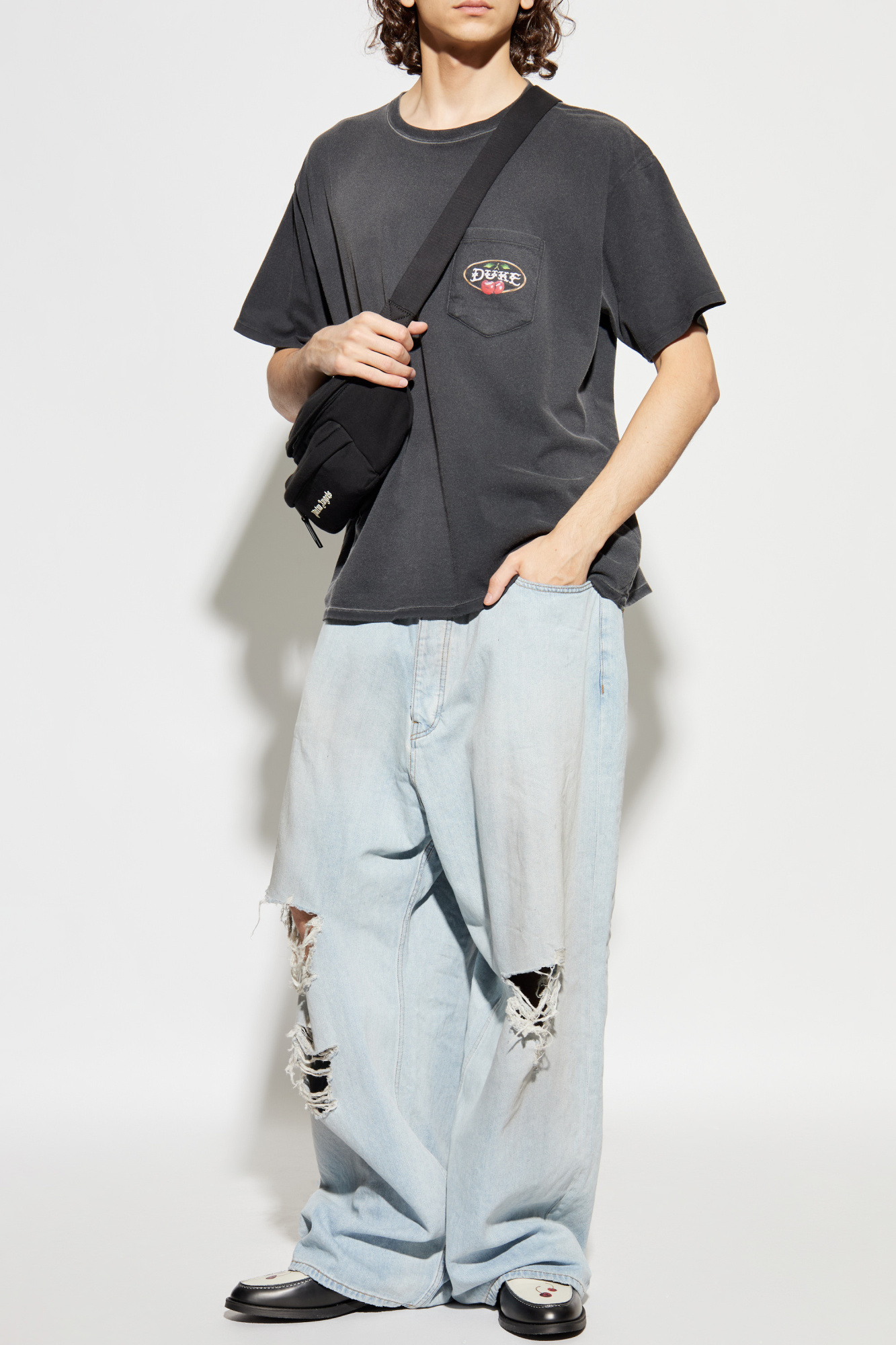 T-shirt With Logo, Men's, Grey