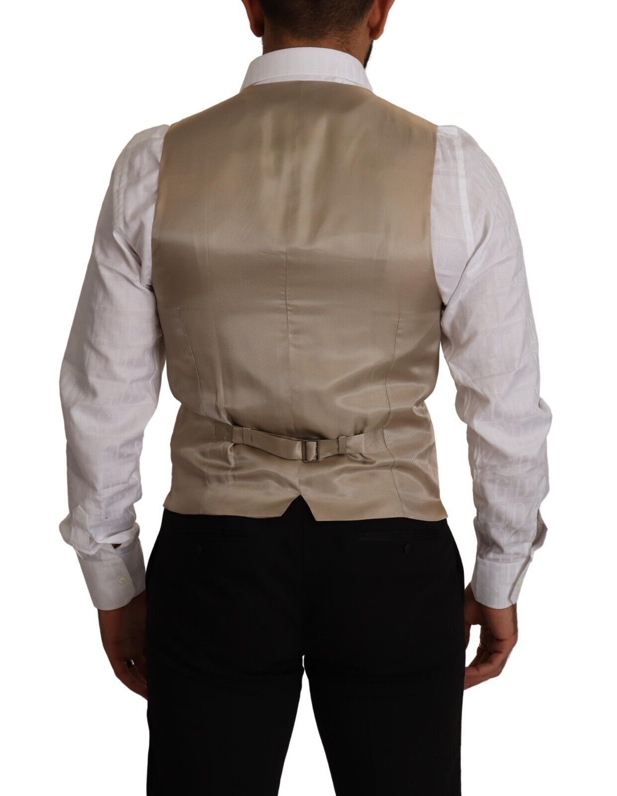 Cotton Silk Formal Vest — Beige